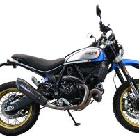 Escape compatible con Ducati Scrambler 800 Desert Sled -DS Fasthouse 2021-2024, Gpe Ann. Poppy, Escape homologaedo, legal para mercados fuera de la UE, incluido tubo de enlace y db killer extraíble 