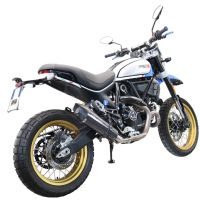 Escape compatible con Ducati Scrambler 800 Desert Sled -DS Fasthouse 2021-2024, Gpe Ann. Poppy, Escape homologaedo, legal para mercados fuera de la UE, incluido tubo de enlace y db killer extraíble 