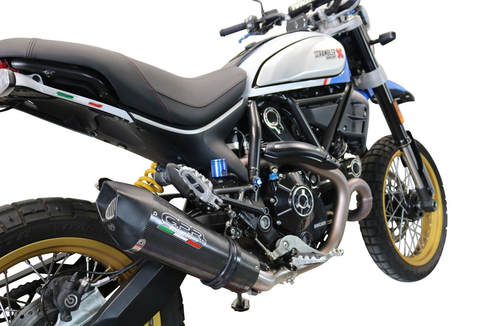 Escape compatible con Ducati Scrambler 800 Desert Sled -DS Fasthouse 2021-2024, Gpe Ann. Poppy, Escape homologaedo, legal para mercados fuera de la UE, incluido tubo de enlace y db killer extraíble 