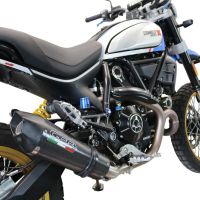 Escape compatible con Ducati Scrambler 800 Desert Sled -DS Fasthouse 2021-2024, Gpe Ann. Poppy, Escape homologaedo, legal para mercados fuera de la UE, incluido tubo de enlace y db killer extraíble 