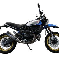 Escape compatible con Ducati Scrambler 800 Desert Sled -DS Fasthouse 2021-2024, Gpe Ann. Titanium, Escape homologaedo, legal para mercados fuera de la UE, incluido tubo de enlace y db killer extraíble 