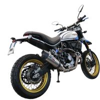 Escape compatible con Ducati Scrambler 800 Desert Sled -DS Fasthouse 2021-2024, Gpe Ann. Titanium, Escape homologaedo, legal para mercados fuera de la UE, incluido tubo de enlace y db killer extraíble 