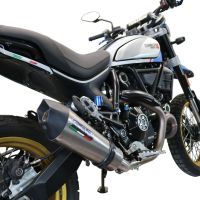 Escape compatible con Ducati Scrambler 800 Desert Sled -DS Fasthouse 2021-2024, Gpe Ann. Titanium, Escape homologaedo, legal para mercados fuera de la UE, incluido tubo de enlace y db killer extraíble 