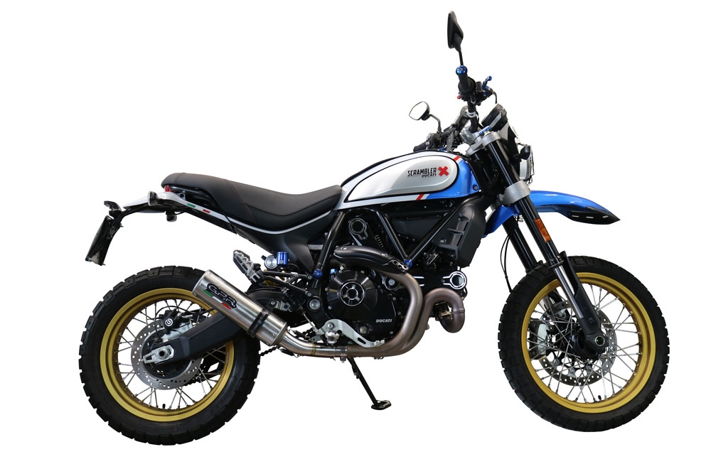 Escape compatible con Ducati Scrambler 800 Icon -Icon Dark 2021-2022, M3 Inox , Escape homologaedo, legal para mercados fuera de la UE, incluido tubo de enlace y db killer extraíble 