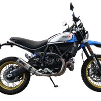 Escape compatible con Ducati Scrambler 800 Icon -Icon Dark 2021-2022, M3 Inox , Escape homologaedo, legal para mercados fuera de la UE, incluido tubo de enlace y db killer extraíble 