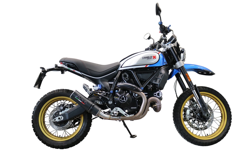 GPR escape compatible con  Ducati Scrambler 800 Urban Motard 2021-2023, M3 Black Titanium, Escape legal, homologado, silenciador con catalizador, db killer desmontable y tubo de conexión específico 