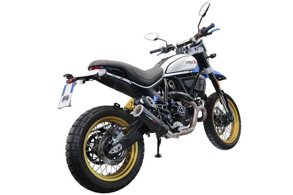 GPR escape compatible con  Ducati Scrambler 800 Urban Motard 2021-2023, M3 Black Titanium, Escape legal, homologado, silenciador con catalizador, db killer desmontable y tubo de conexión específico 