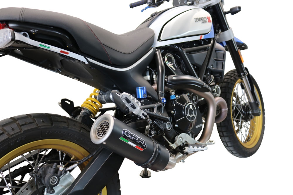 GPR escape compatible con  Ducati Scrambler 800 Urban Motard 2021-2023, M3 Black Titanium, Escape legal, homologado, silenciador con catalizador, db killer desmontable y tubo de conexión específico 