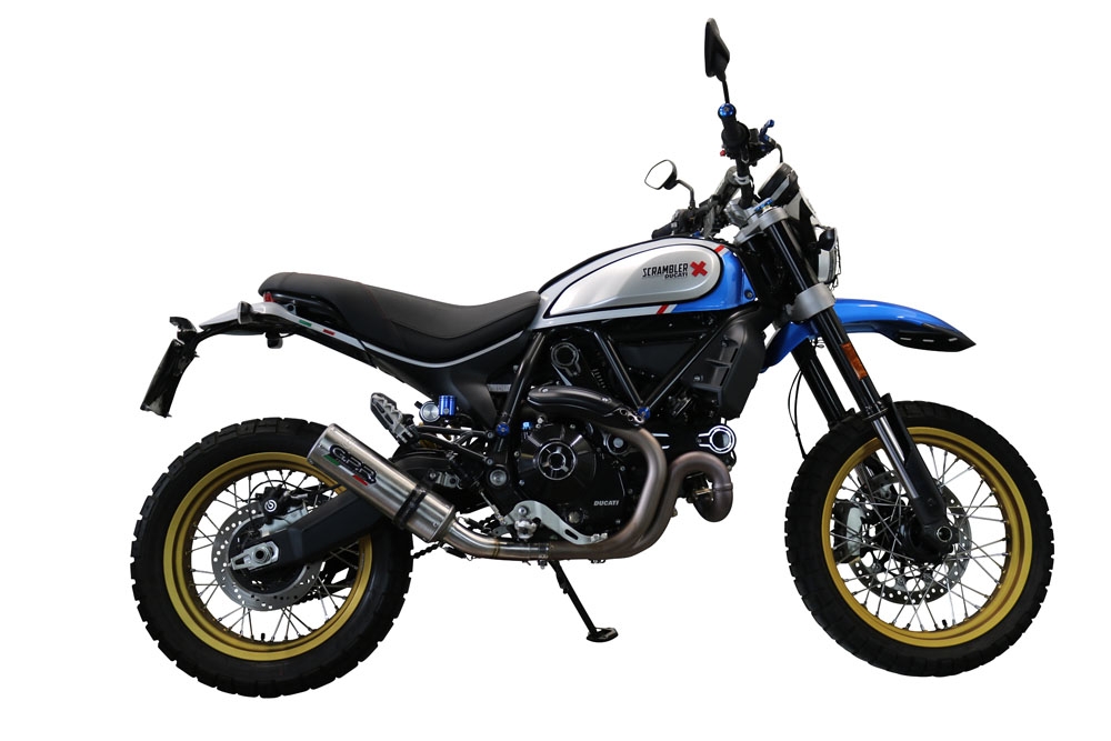 GPR escape compatible con  Ducati Scrambler 800 Desert Sled -DS Fasthouse 2021-2024, M3 Titanium Natural, Escape legal, homologado, silenciador con catalizador, db killer desmontable y tubo de conexión específico 