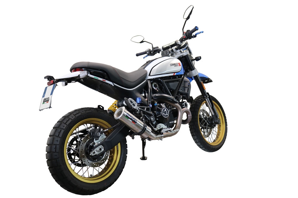 GPR escape compatible con  Ducati Scrambler 800 Desert Sled -DS Fasthouse 2021-2024, M3 Titanium Natural, Escape legal, homologado, silenciador con catalizador, db killer desmontable y tubo de conexión específico 