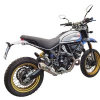 Escape compatible con Ducati Scrambler 800 Desert Sled -DS Fasthouse 2021-2024, Powercone Evo, Escape homologaedo, legal para mercados fuera de la UE, incluido tubo de enlace y db killer extraíble 