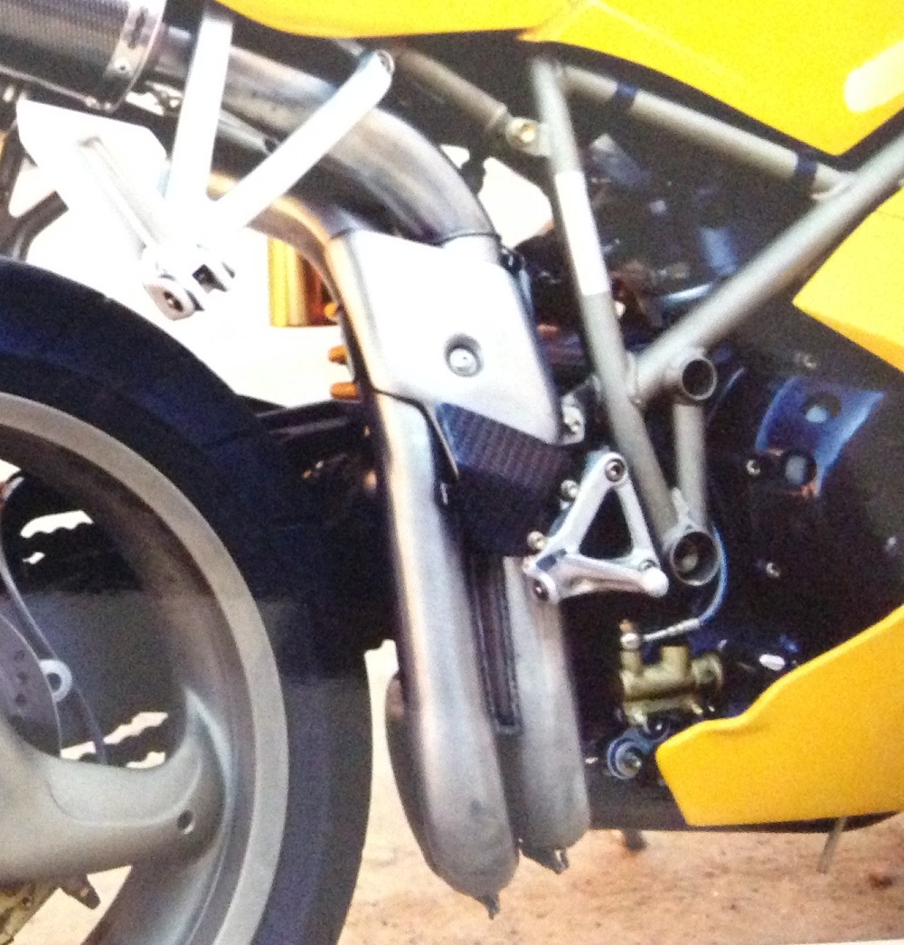 Escape compatible con Ducati 748 -S -SP -SPS -R -RS 1995-2002, M3 Poppy , Escape semi-completo homologado,con par de terminales con db killer extraible 