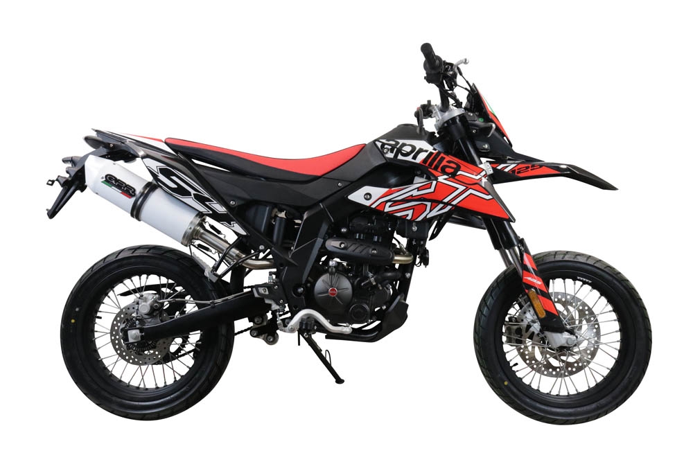 Escape compatible con Aprilia Rx 125 2021-2024, Albus Evo4, Escape homologaedo, legal para mercados fuera de la UE, incluido tubo de enlace y db killer extraíble 