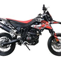 Escape compatible con Aprilia Sx 125 2021-2024, Furore Evo4 Nero, Escape homologaedo, legal para mercados fuera de la UE, incluido tubo de enlace y db killer extraíble 