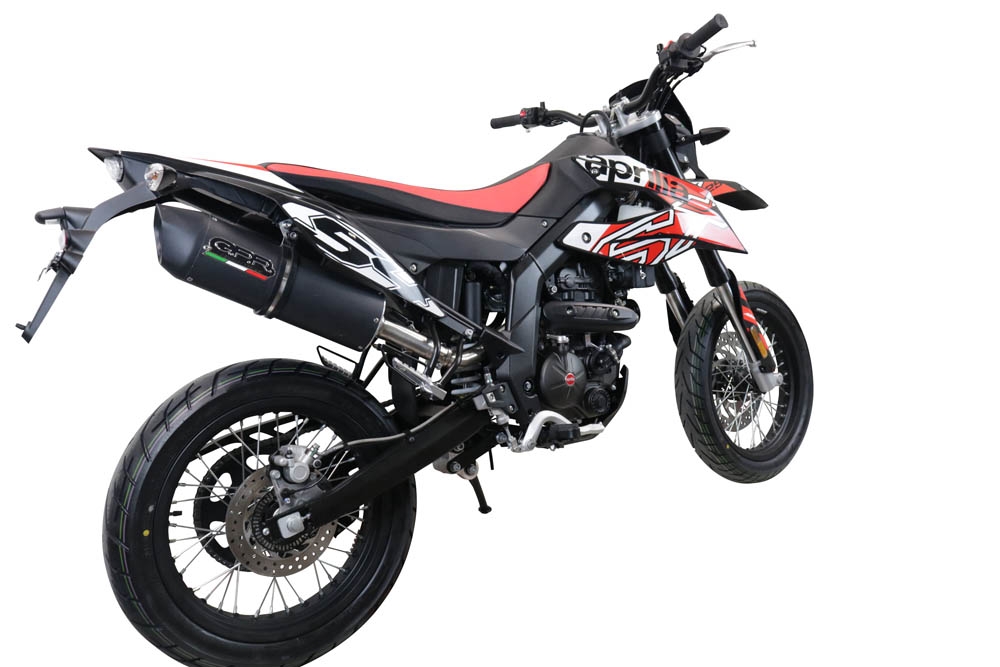 Escape compatible con Aprilia Sx 125 2021-2024, Furore Evo4 Nero, Escape homologaedo, legal para mercados fuera de la UE, incluido tubo de enlace y db killer extraíble 