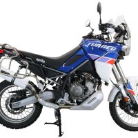 Escape compatible con Aprilia Tuareg 660 2021-2024, Albus Evo4, Escape legal, homologado, silenciador con db killer desmontable y tubo de conexión específico 
