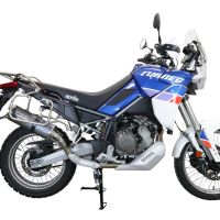 Escape compatible con Aprilia Tuareg 660 2021-2024, Dual Poppy, Escape legal, homologado, silenciador con db killer desmontable y tubo de conexión específico 