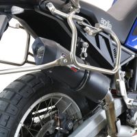 Escape compatible con Aprilia Tuareg 660 2021-2024, Furore Evo4 Nero, Escape legal, homologado, silenciador con db killer desmontable y tubo de conexión específico 