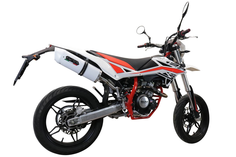 Escape compatible con Beta RR 125 4T Motard 2019-2020, Albus Evo4, Escape homologaedo, legal para mercados fuera de la UE, incluido tubo de enlace y db killer extraíble 