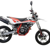 Escape compatible con Beta RR 125 4T Motard 2021-2024, Furore Evo4 Nero, Escape homologaedo, legal para mercados fuera de la UE, incluido tubo de enlace y db killer extraíble 