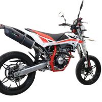 Escape compatible con Beta RR 125 4T Motard 2021-2024, Furore Evo4 Nero, Escape homologaedo, legal para mercados fuera de la UE, incluido tubo de enlace y db killer extraíble 