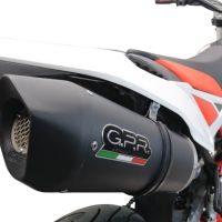 Escape compatible con Beta RR 125 4T Motard 2021-2024, Furore Evo4 Nero, Escape homologaedo, legal para mercados fuera de la UE, incluido tubo de enlace y db killer extraíble 