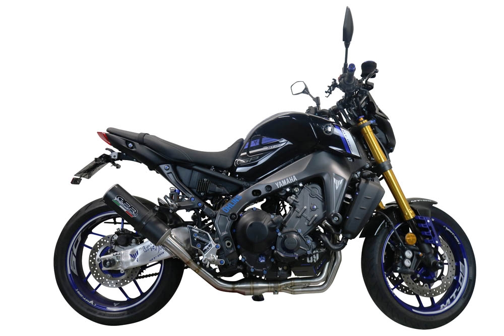 Escape compatible con Yamaha Mt-09 2021-2023, M3 Black Titanium, Escape completo homologado y legal,con catalizador incluido db killer extraíble 