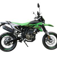 Escape compatible con KL MOTOR KXE 125 2022-2023, Furore Evo4 Nero, Escape homologaedo, legal para mercados fuera de la UE, incluido tubo de enlace y db killer extraíble 
