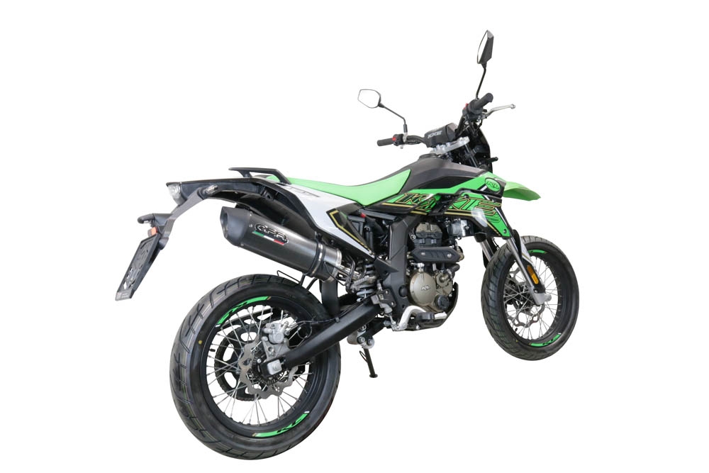 Escape compatible con KL MOTOR KXE 125 2022-2023, Furore Evo4 Poppy, Escape homologaedo, legal para mercados fuera de la UE, incluido tubo de enlace y db killer extraíble 