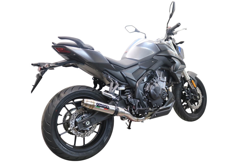 Escape compatible con Voge 500R 2021-2024, Deeptone Inox, Escape legal, homologado, silenciador con db killer desmontable y tubo de conexión específico 