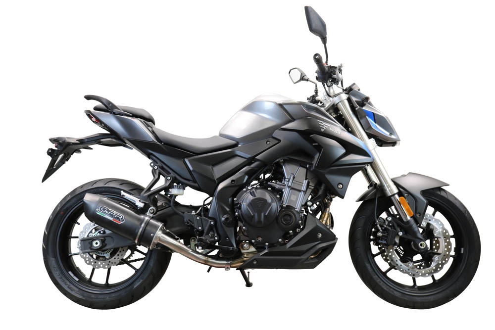 Escape compatible con Voge 500R 2021-2024, Furore Evo4 Nero, Escape legal, homologado, silenciador con db killer desmontable y tubo de conexión específico 