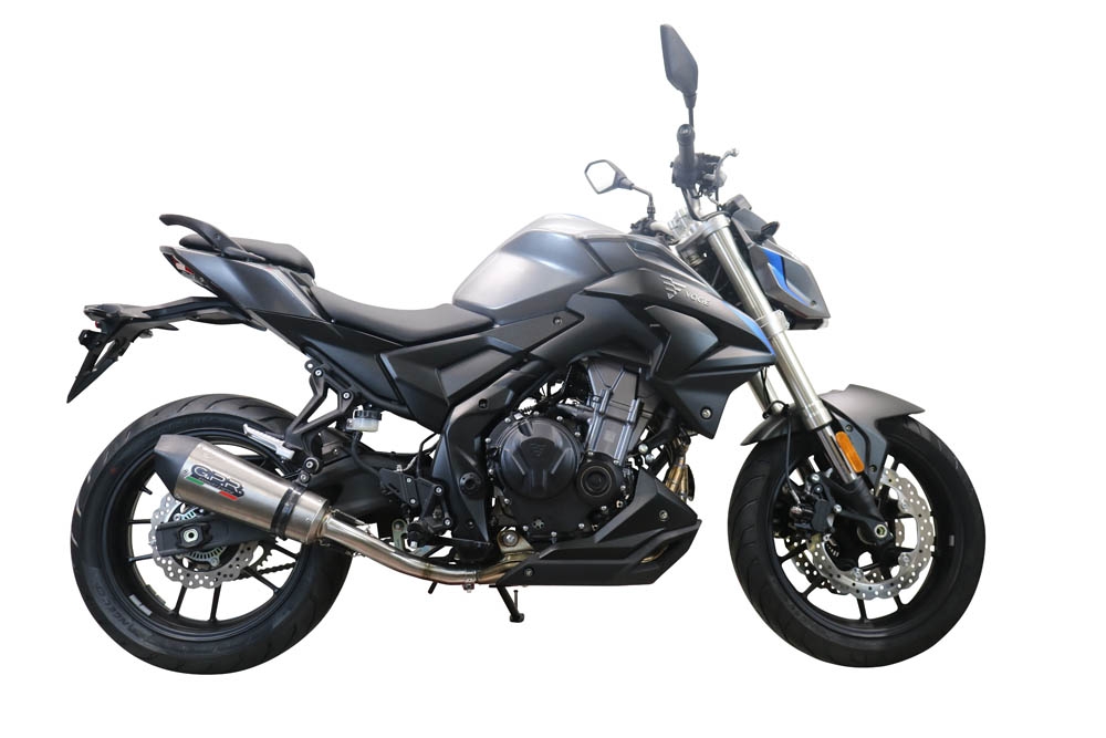 Escape compatible con Voge 500R 2021-2024, GP Evo4 Titanium, Escape legal, homologado, silenciador con db killer desmontable y tubo de conexión específico 