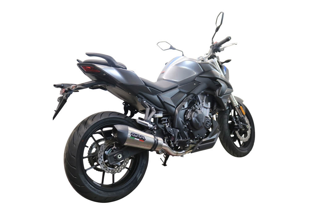 Escape compatible con Voge 500R 2021-2024, GP Evo4 Titanium, Escape legal, homologado, silenciador con db killer desmontable y tubo de conexión específico 