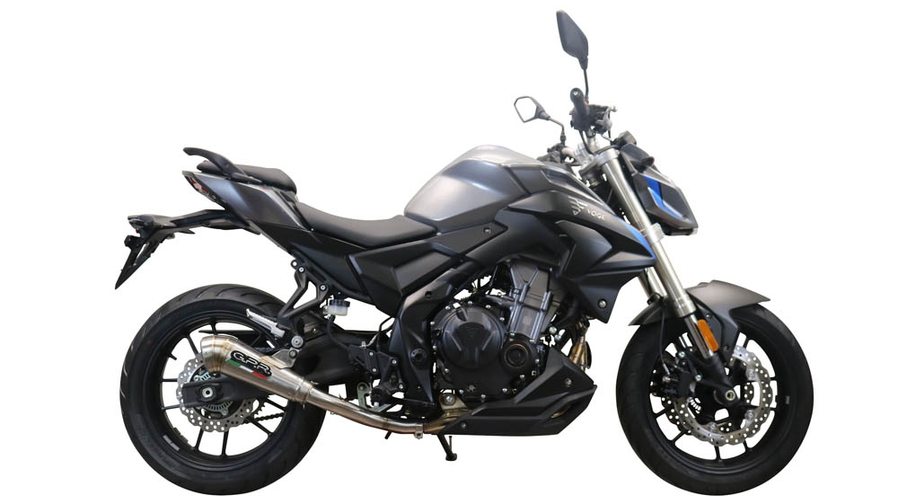Escape compatible con Voge 500R 2021-2024, Powercone Evo, Escape racing, silenciador con tubo de conexion, articulo sin homologacion 