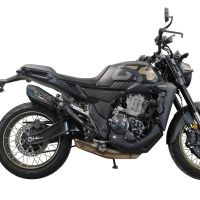 Escape compatible con Zontes 350 T2 ADV 2022-2024, GP Evo4 Poppy, Escape legal, homologado, silenciador con db killer desmontable y tubo de conexión específico 