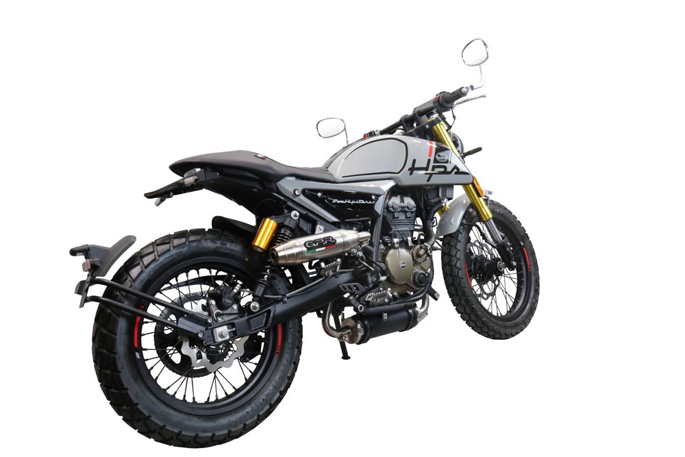 Escape compatible con F.B. Mondial Hps 125 2021-2023, Deeptone Inox, Escape racing, linea completa, suministrado con colector especifico, articulo sin homologacion 