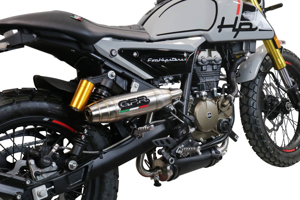 Escape compatible con F.B. Mondial Hps 125 2021-2023, Deeptone Inox, Escape racing, linea completa, suministrado con colector especifico, articulo sin homologacion 
