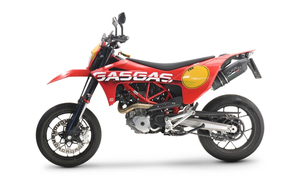 Escape compatible con Gas Gas SM 700 2023-2024, Furore Evo4 Nero, Escape homologaedo, legal para mercados fuera de la UE, incluido tubo de enlace y db killer extraíble 