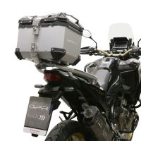 Baúl GPR TECH compatible con  Honda Crf 1100 L Africa Twin 2020/2024 e5 Baúl Alpi-Tech en aluminio color plata con placa específica incluida Capacidad Litros 35