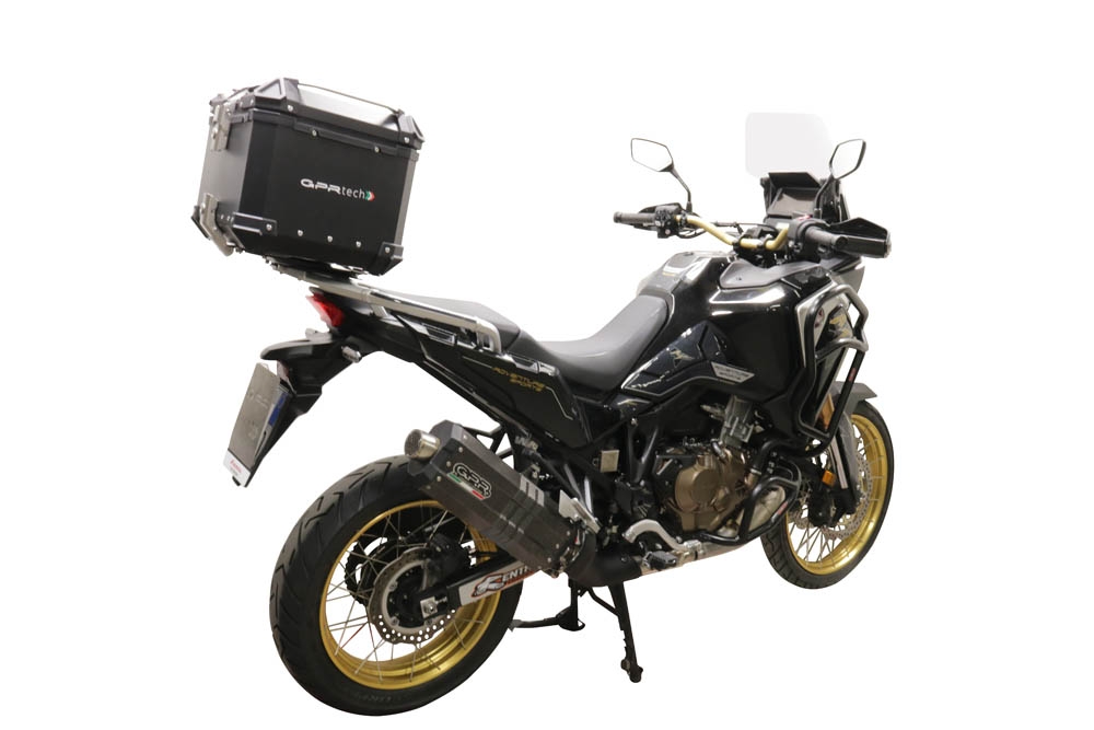 Baúl GPR TECH compatible con  Honda Crf 1100 L Africa Twin 2020/2024 e5 Baúl Alpi-Tech en aluminio color plata con placa específica incluida Capacidad Litros 55