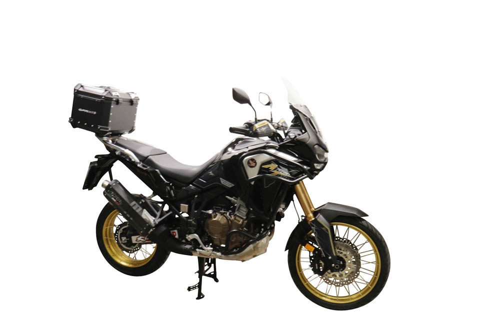 Baúl GPR TECH compatible con  Honda Crf 1100 L Africa Twin 2020/2024 e5 Baúl Alpi-Tech en aluminio color plata con placa específica incluida Capacidad Litros 55
