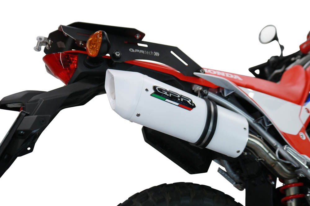 Escape compatible con Honda Crf 300 L - Rally 2021-2024, Albus Ceramic, Escape homologaedo, legal para mercados fuera de la UE, incluido tubo de enlace y db killer extraíble 