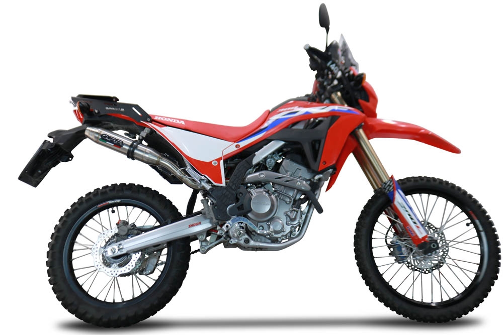 Escape compatible con Honda Crf 300 L - Rally 2021-2024, Deeptone Inox, Escape homologado para ruido con colector racing 