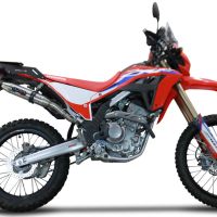 Escape compatible con Honda Crf 300 L - Rally 2021-2024, Deeptone Inox, Escape homologado para ruido con colector racing 