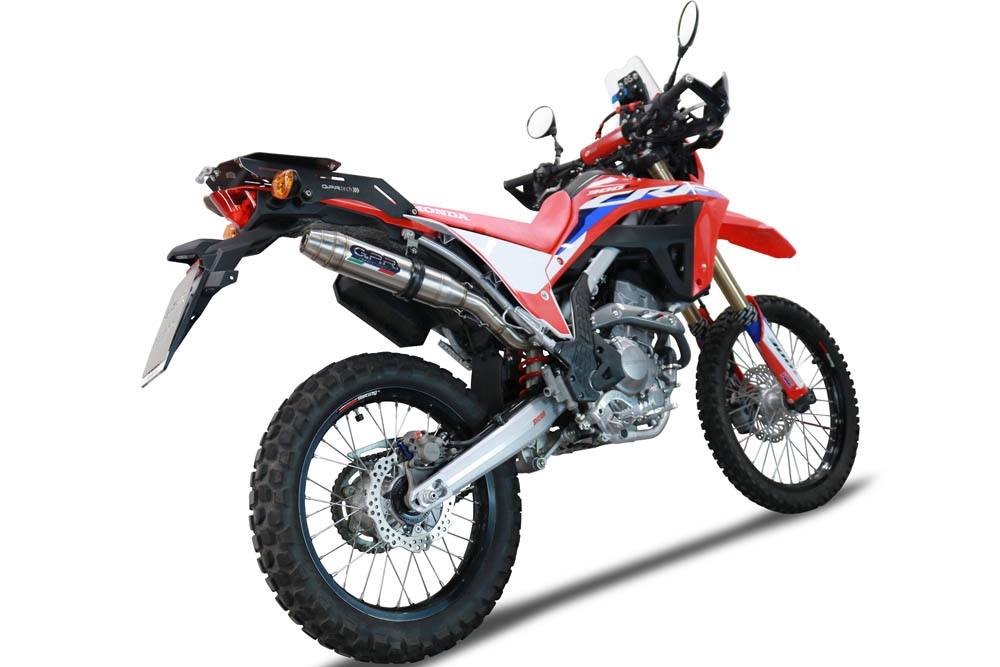 Escape compatible con Honda Crf 300 L - Rally 2021-2024, Deeptone Inox, Escape homologado para ruido con colector racing 