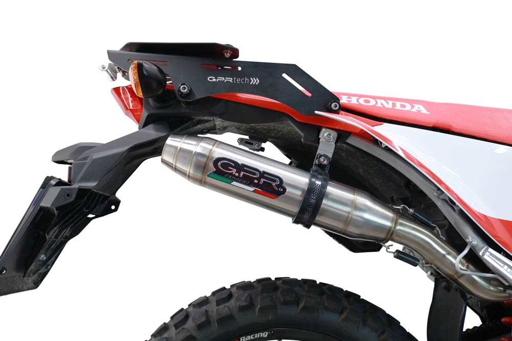Escape compatible con Honda Crf 300 L - Rally 2021-2024, Deeptone Inox, Escape homologado para ruido con colector racing 