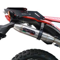Escape compatible con Honda Crf 300 L - Rally 2021-2024, Deeptone Inox, Escape homologado para ruido con colector racing 