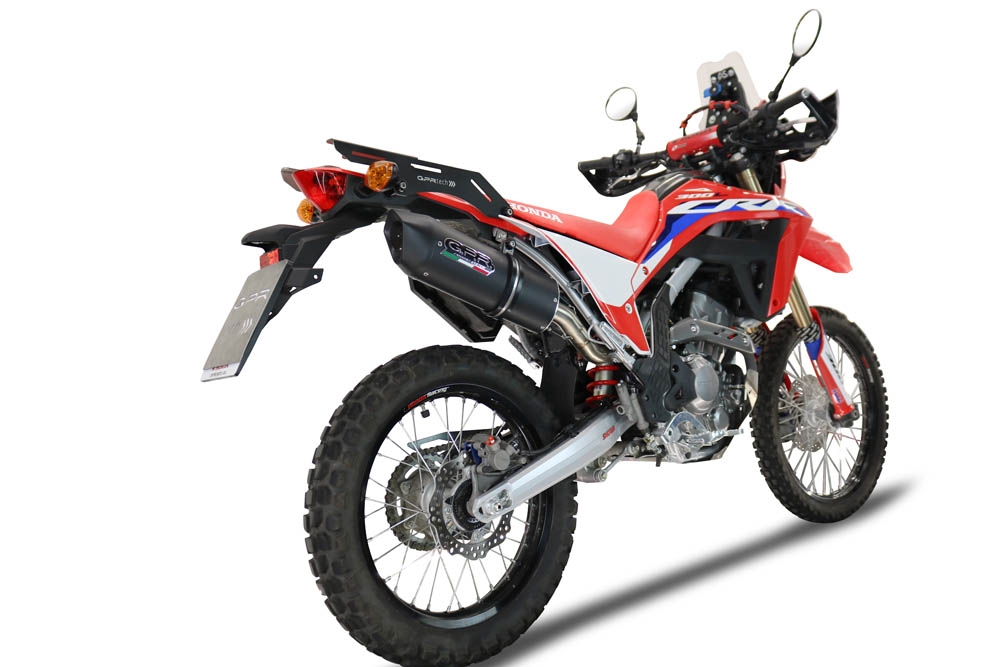 Escape compatible con Honda Crf 300 L - Rally 2021-2024, Furore Nero, Escape homologaedo, legal para mercados fuera de la UE, incluido tubo de enlace y db killer extraíble 