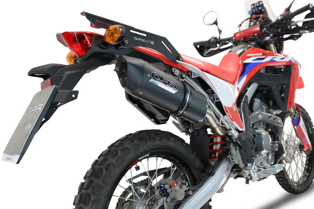 Escape compatible con Honda Crf 300 L - Rally 2021-2024, Furore Nero, Escape homologaedo, legal para mercados fuera de la UE, incluido tubo de enlace y db killer extraíble 