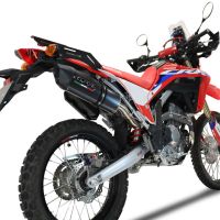 Escape compatible con Honda Crf 300 L - Rally 2021-2024, Furore Poppy, Escape homologaedo, legal para mercados fuera de la UE, incluido tubo de enlace y db killer extraíble 
